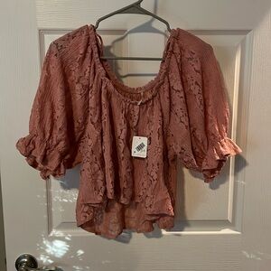 Stacey Lace Puff Sleeve top